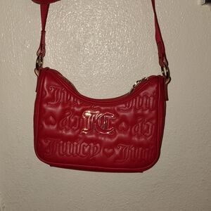 Juicy Couture Bold Red Embossed Shoulder Bag